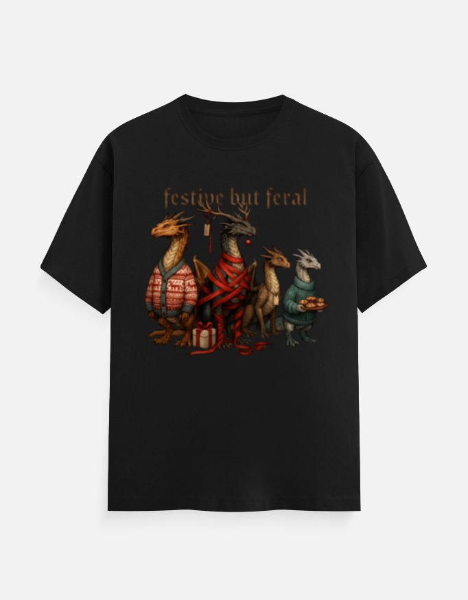 Festive But Feral Dragons Tee - Image 8