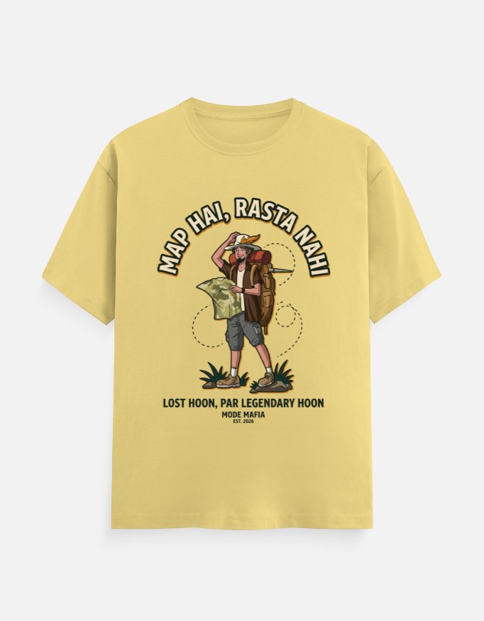 Map Hai Rasta Nahi Lost Explorer Graphic Tee - Image 7