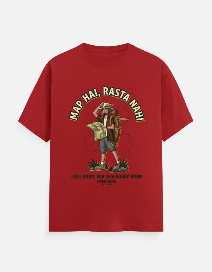 Map Hai Rasta Nahi Lost Explorer Graphic Tee - Image 6