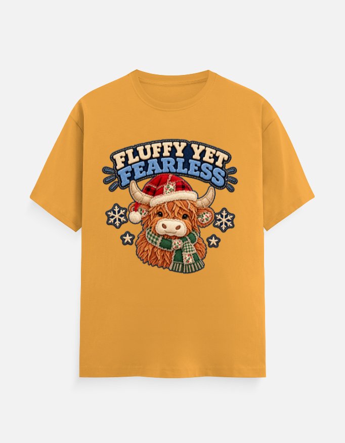 Fluffy Yet Fearless Highland Cow Tee - Image 4