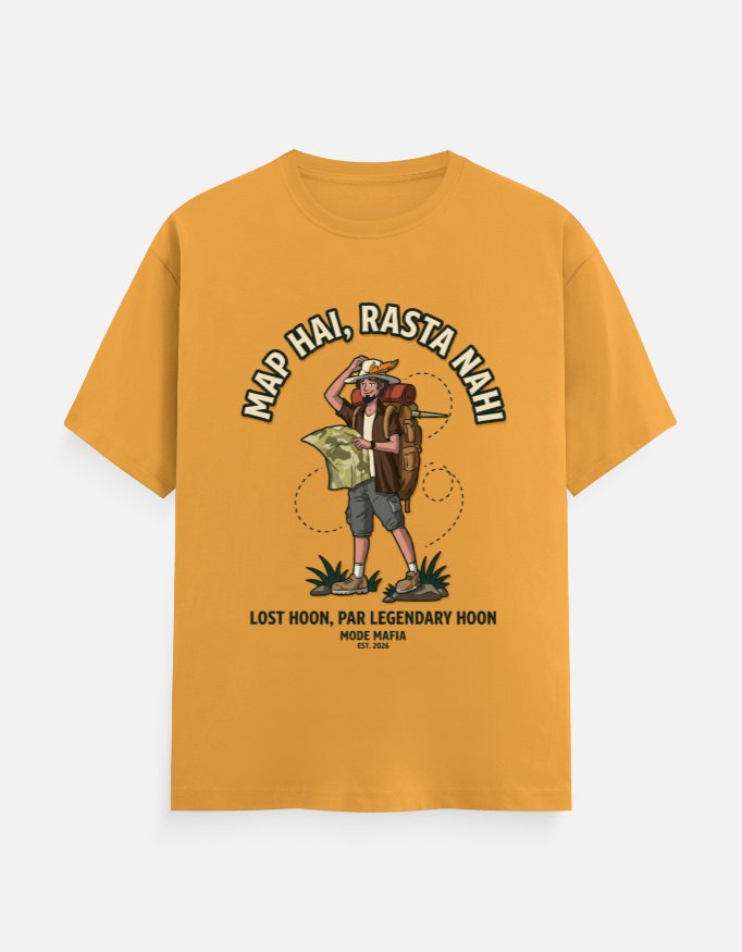 Map Hai Rasta Nahi Lost Explorer Graphic Tee - Image 4