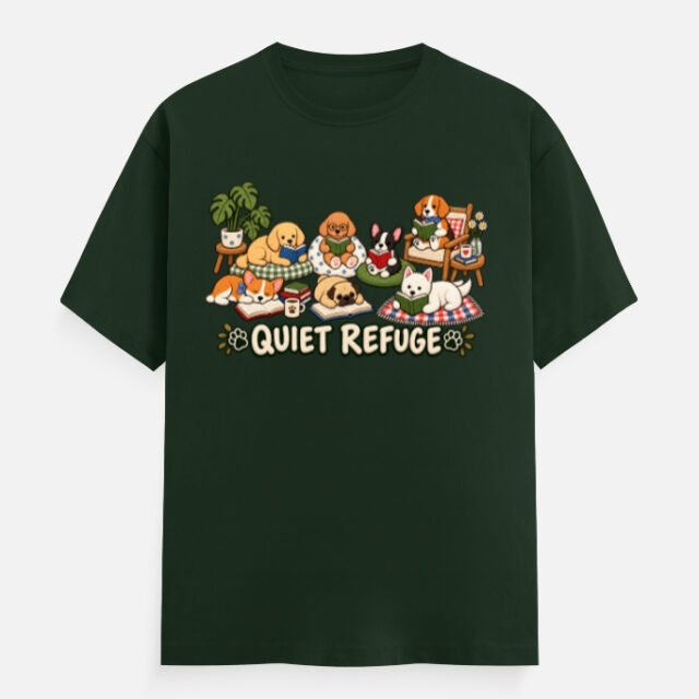 Quiet Refuge Reading Dogs Tee