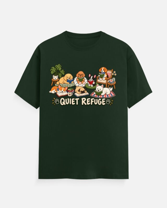 Quiet Refuge Reading Dogs Tee