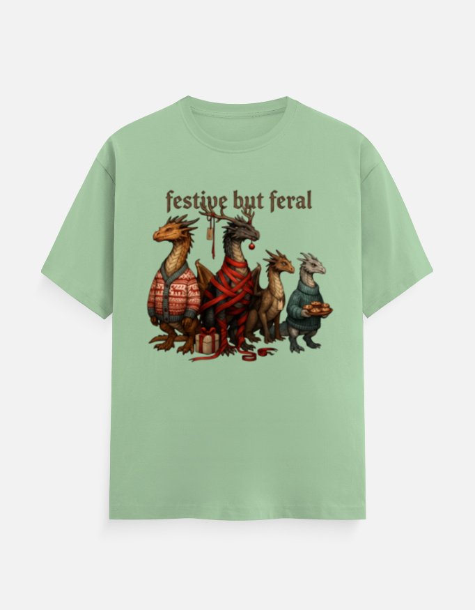 Festive But Feral Dragons Tee - Image 3