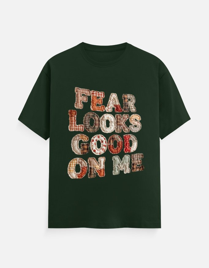 Fear Looks Good On Me Patchwork Graphic Tee - Image 9