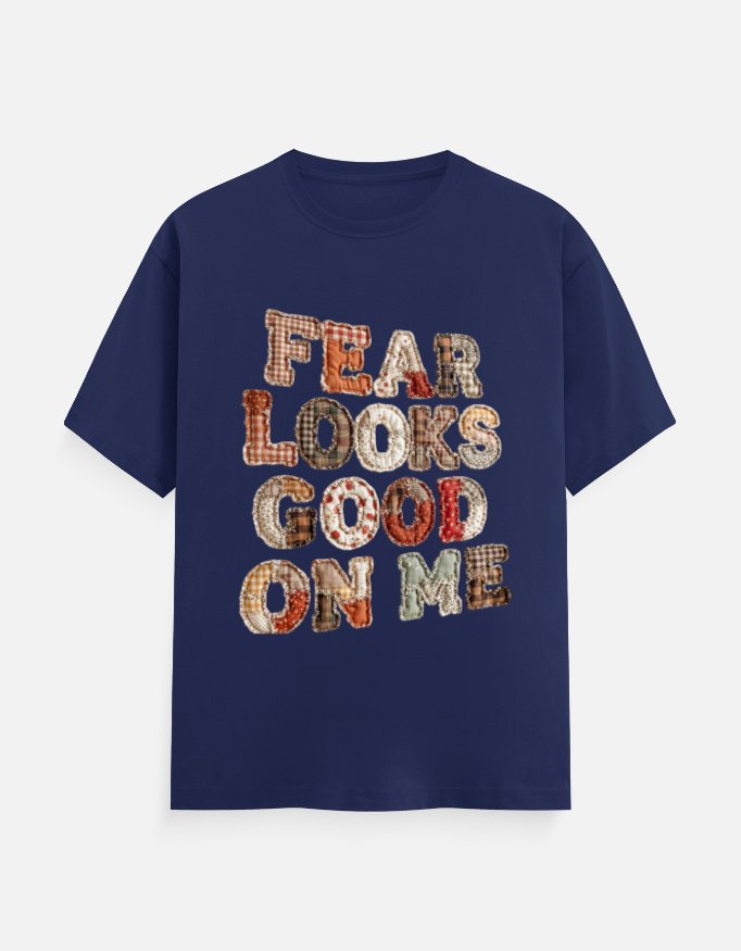 Fear Looks Good On Me Patchwork Graphic Tee - Image 8