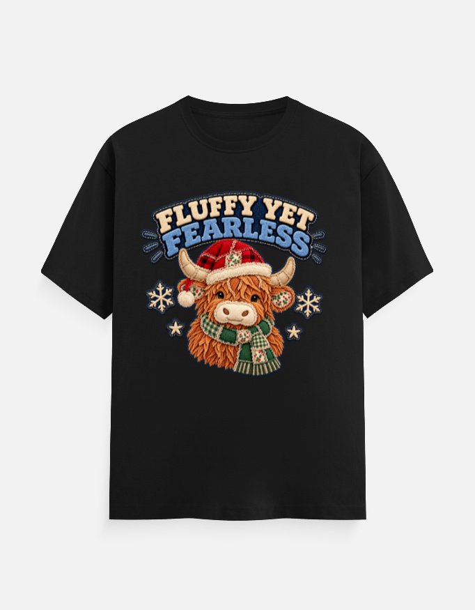 Fluffy Yet Fearless Highland Cow Tee - Image 7