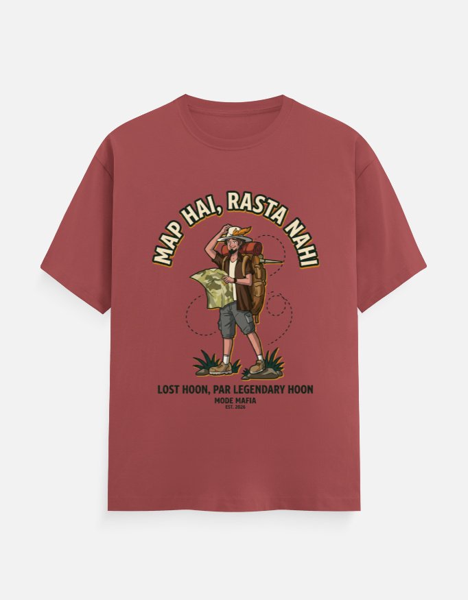 Map Hai Rasta Nahi Lost Explorer Graphic Tee - Image 2