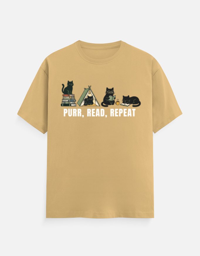 Purr Read Repeat Black Cat Tee - Image 7