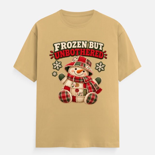 Frozen But Unbothered Patchwork Snowman Tee