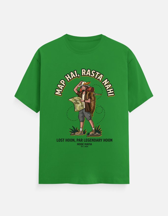 Map Hai Rasta Nahi Lost Explorer Graphic Tee - Image 5