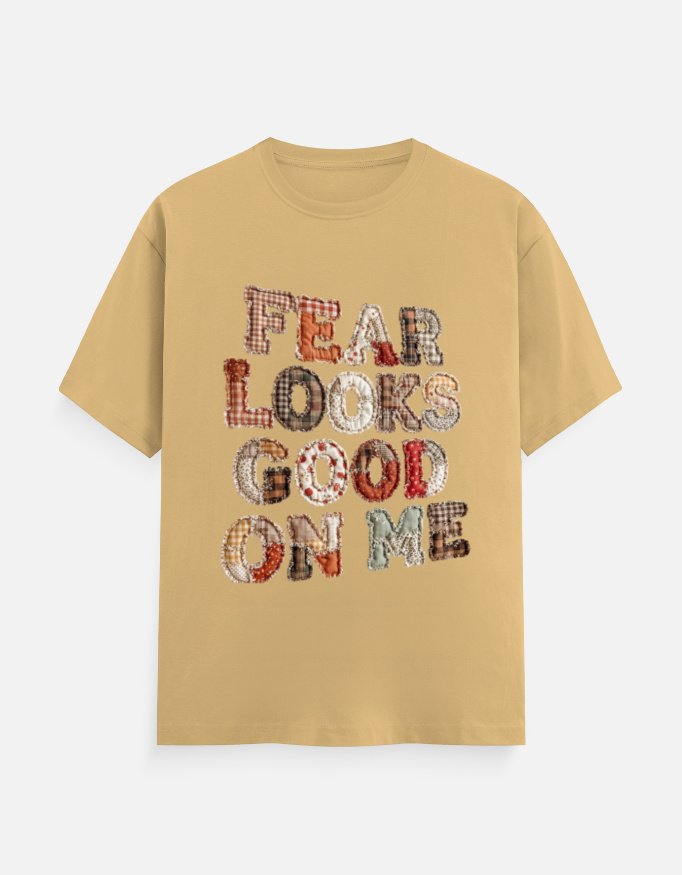 Fear Looks Good On Me Patchwork Graphic Tee - Image 3