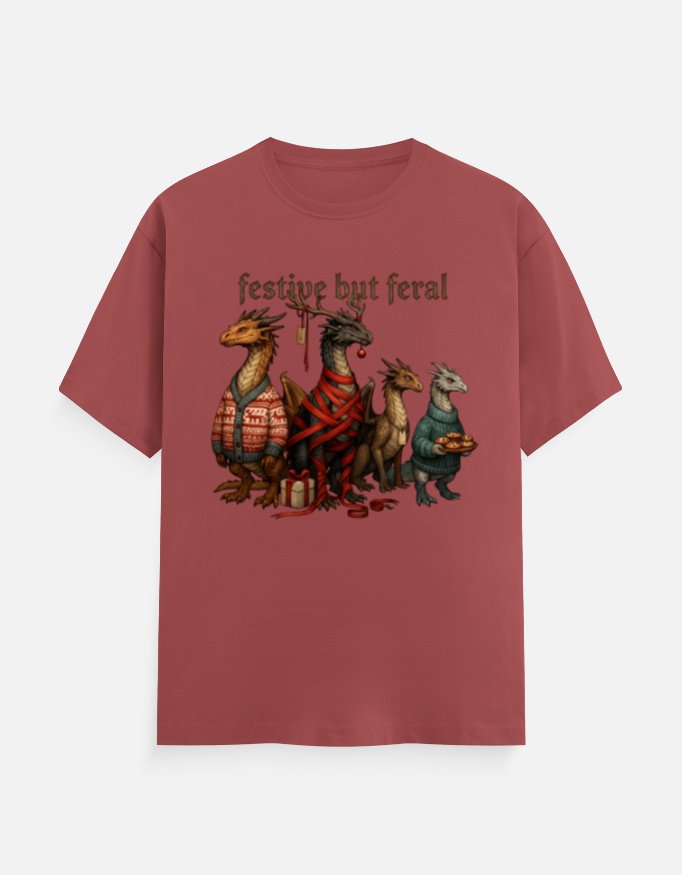 Festive But Feral Dragons Tee - Image 9