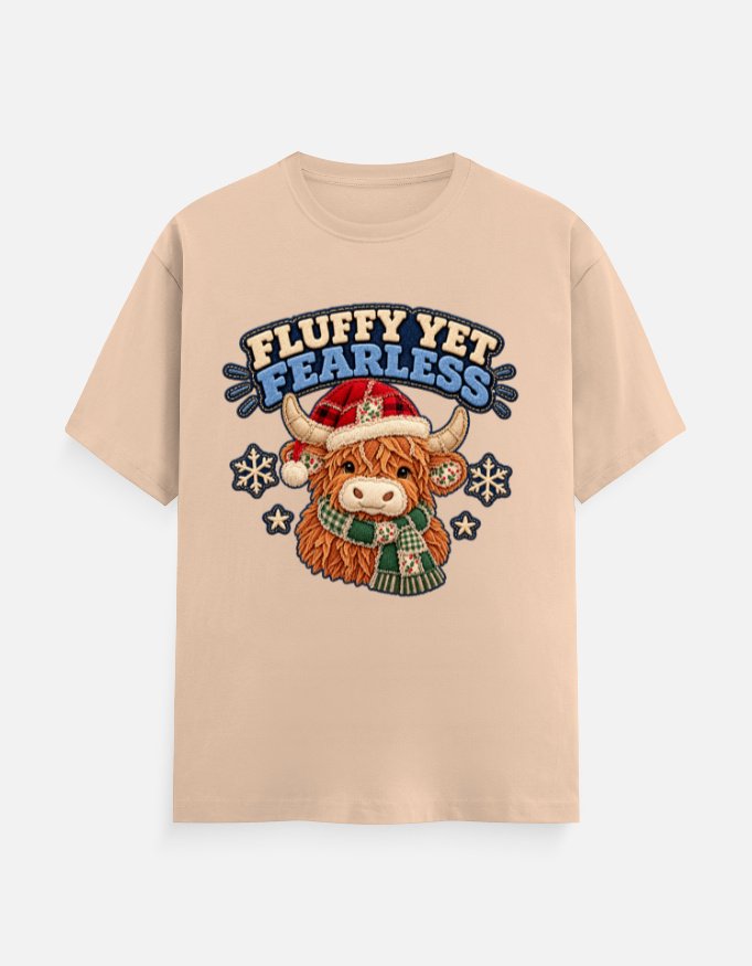 Fluffy Yet Fearless Highland Cow Tee - Image 2