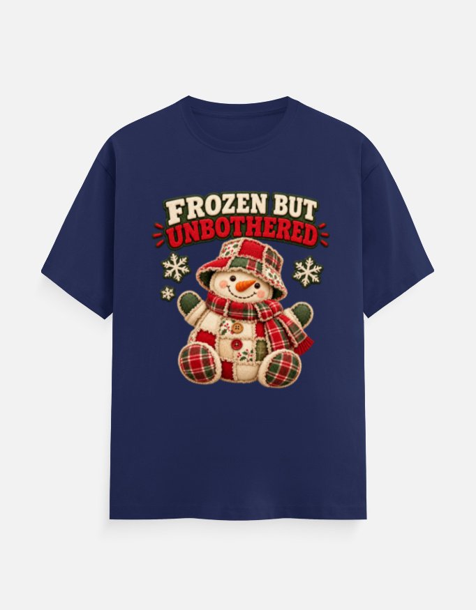 Frozen But Unbothered Patchwork Snowman Tee - Image 3