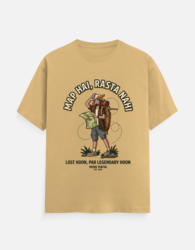 Map Hai Rasta Nahi Lost Explorer Graphic Tee - Image 8